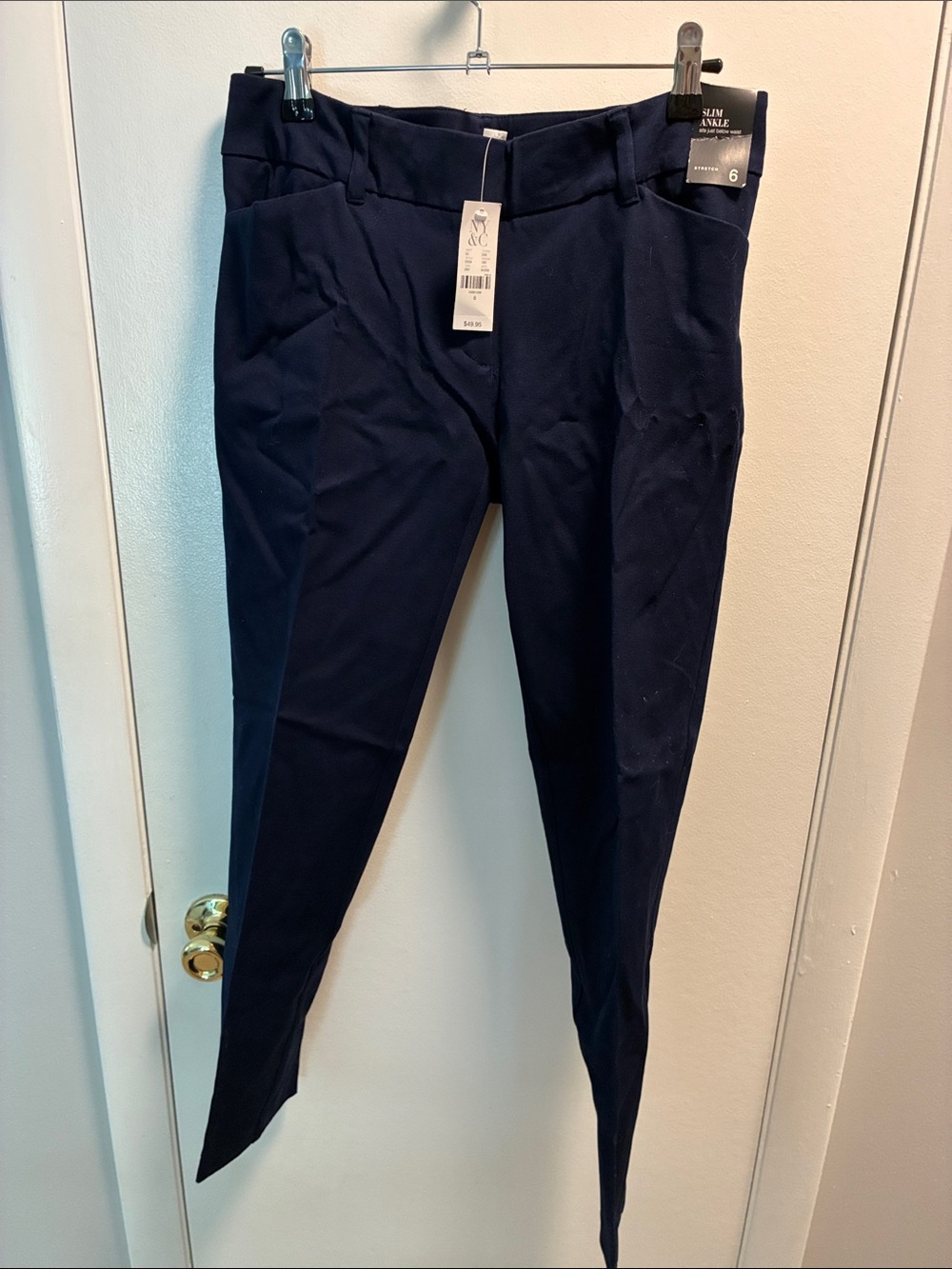 New York & Company Navy Straight Leg Dress Pants